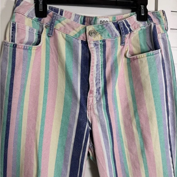 Urban Outfitters BDG Women’s Striped Pastel High-Waisted Jeans Size 32 - Picture 5 of 7